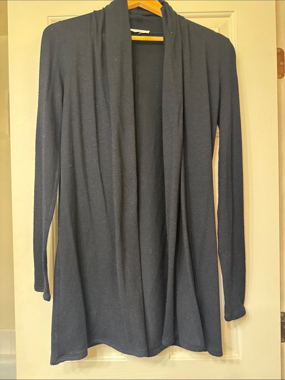 THE ROW black Open-Front Longline Cardigan